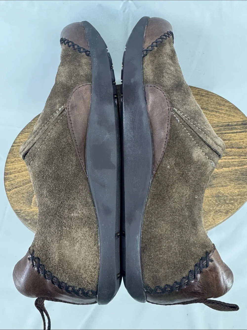 Earth Womens Radius Caribou Brown Suede w/ Leather Slip-On Moccasins, sz 8,5